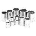 Performance Tool 10-Pc 3/8 In Dr. 12 Pt Sae Socket Set, W38500 W38500
